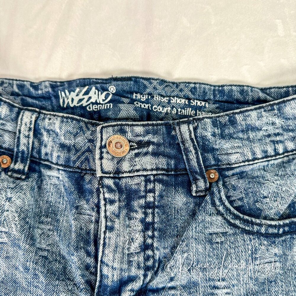 Mossimo Tribal Print Denim High Rise Short Shorts Cuffed - Picture 2 of 7